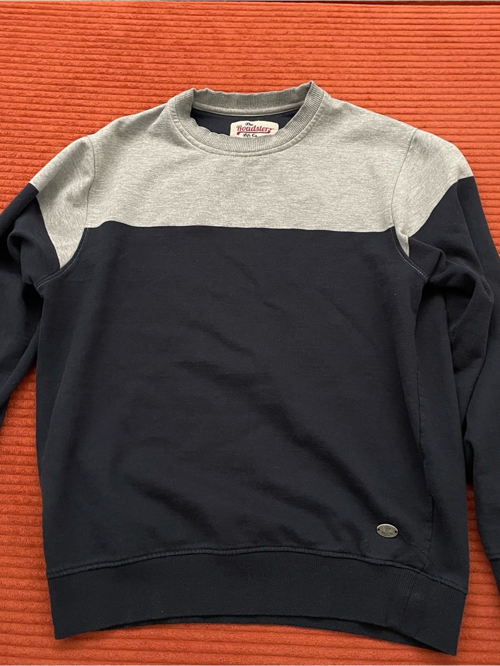The Roadster Life Co Crewneck Sweatshirt - Black and Gray Colorblock